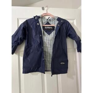 Totes Kid’s Navy Blue Hooded Raincoat Size 4-5